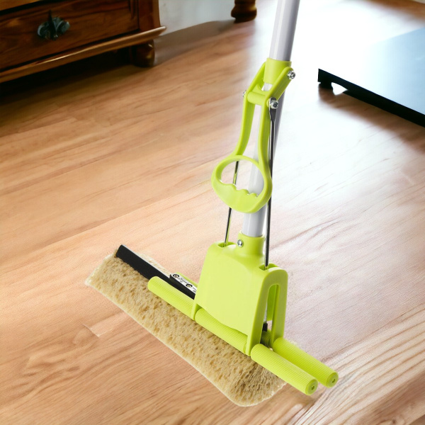 Швабра отжимная "Чудо-спонж", рукоятка цельная 115 см, насадка: 27*9,5*7 см, HOME QUEEN